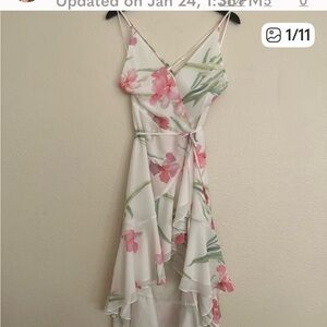 Yumi Kim Pink and Green Floral High Low Dress